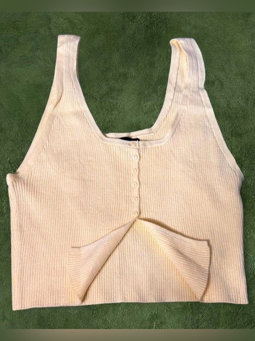 Kendall & Kylie yellow ribbed crop top
